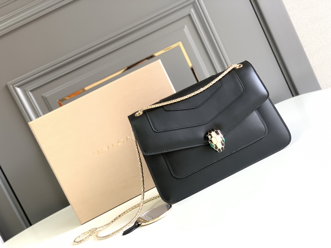 Bvlgari Serpenti Forever Medium Crossbody Bag Black